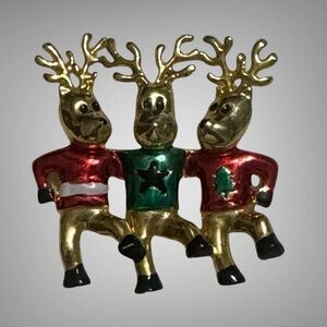 VINTAGE AJC REINDEER BROOCH
